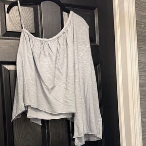 We The Free Soft Gray Asymmetrical Tank Top